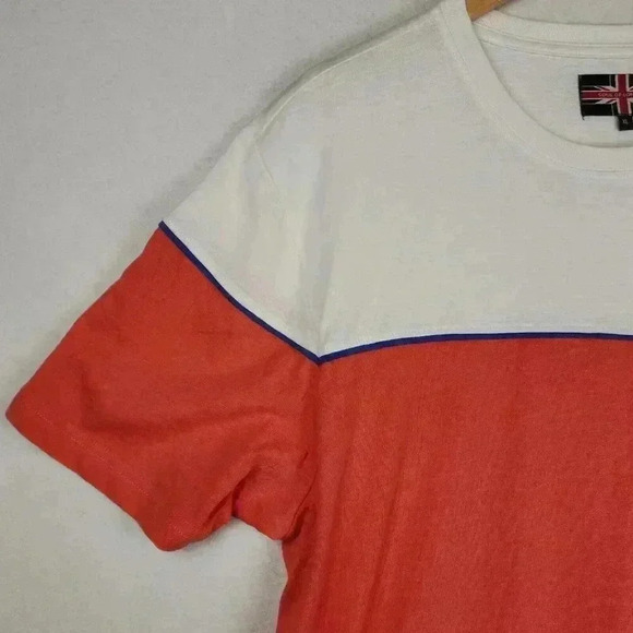 Soul of London Men's Tee Shirt XL Coral White With‎ Blue Pocket - Picture 5 of 16